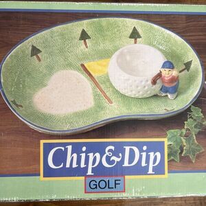 VTG Golf Chip & Dip Bowl Midwestern Home Products 101607 New In Box 14”x10” RARE